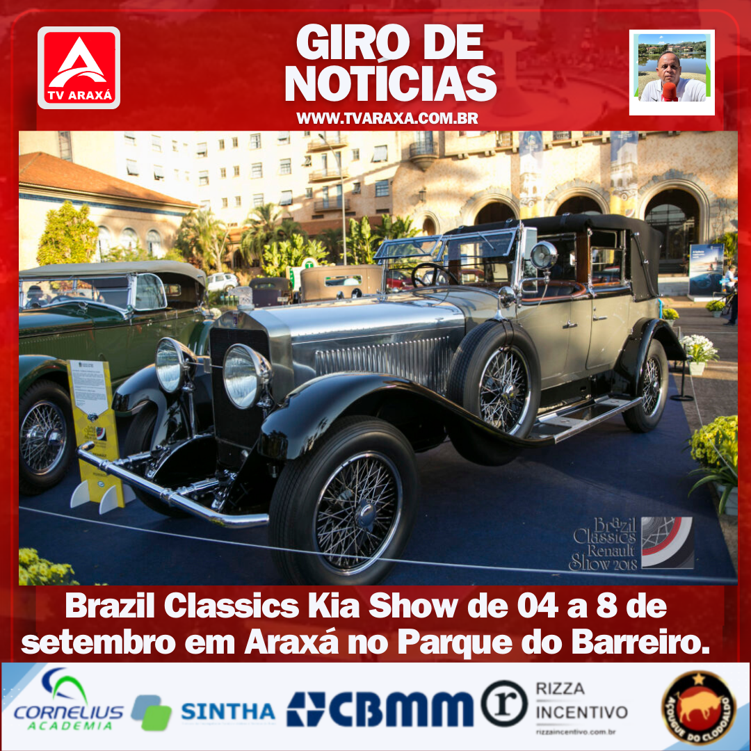 Brazil Classics Kia Show de 04 a 8 de setembro em Araxá no Parque do Barreiro.