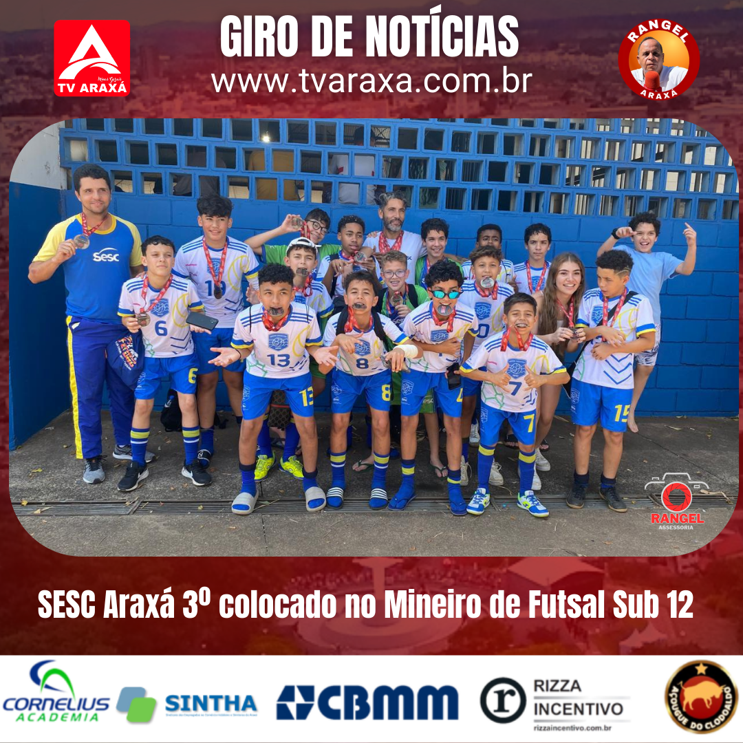 SESC Araxá 3º colocado no Mineiro de Futsal Sub 12