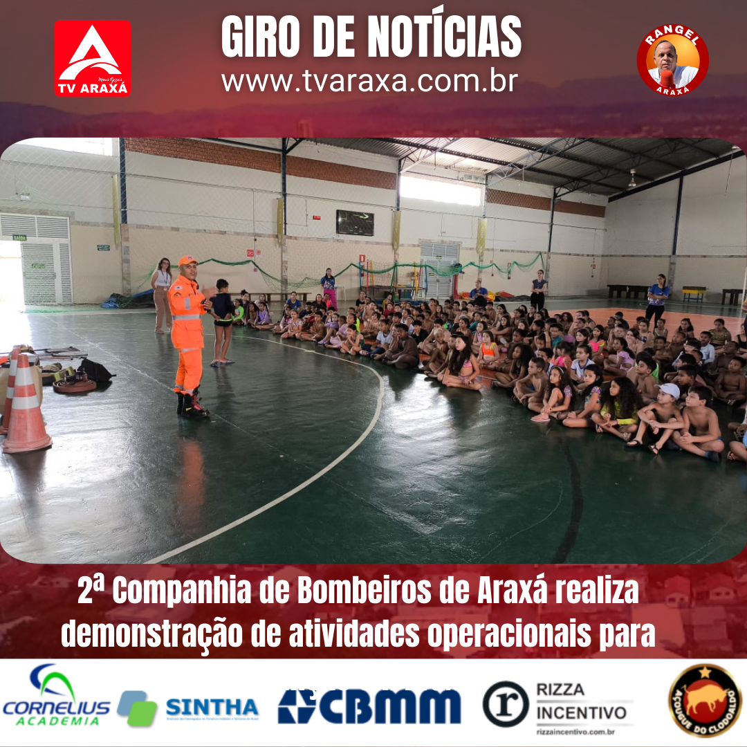 2ª Companhia de Bombeiros de Araxá realiza demonstração de atividades operacionais para crianças em Araxá