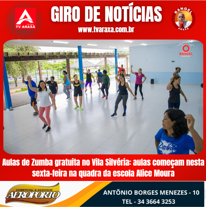 Zumba gratuita no Vila Silvéria: aulas começam nesta sexta-feira na quadra da escola Alice Moura