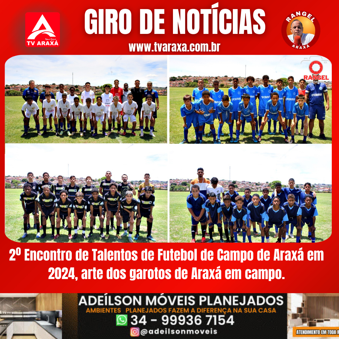 2º Encontro de Talentos de Futebol de Campo de Araxá em 2024, arte dos garotos de Araxá em campo.