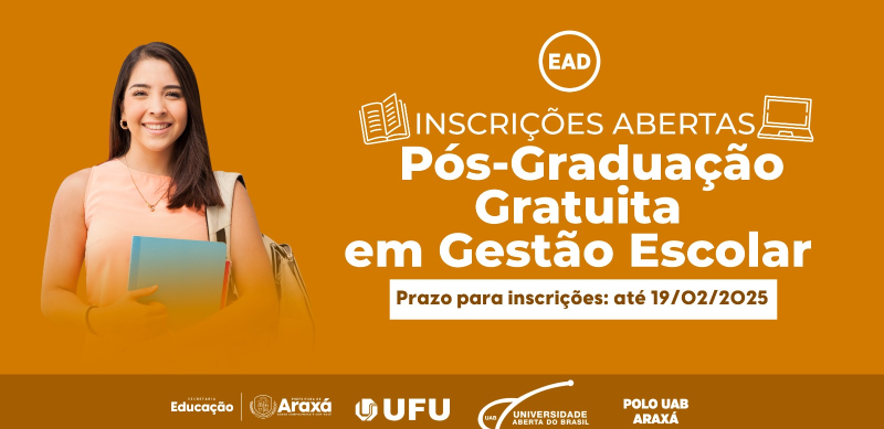 UAB Araxá abre inscrições para curso gratuito de Pós-Graduação em Gestão Escolar