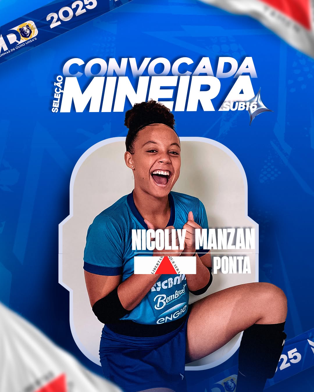 Alunas do projeto Meninas de Ouro são convocadas para a seleção mineira de voleibol  sub 16.