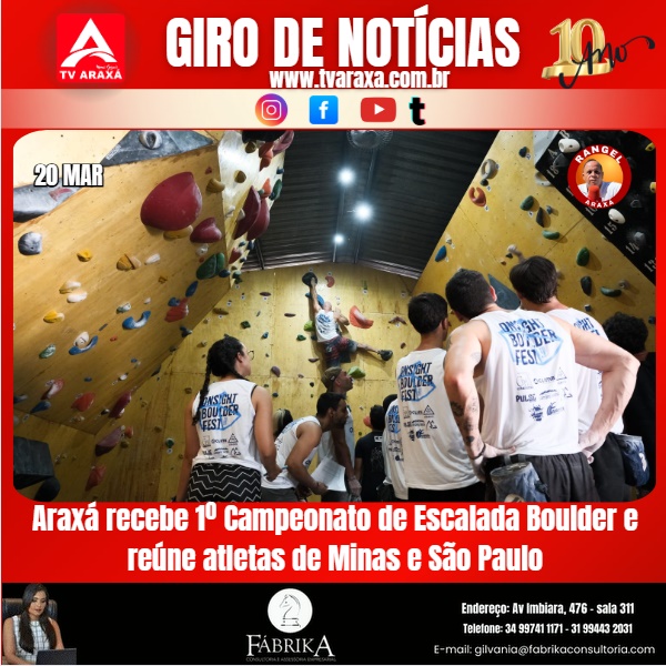 Araxá recebe 1º Campeonato de Escalada Boulder e reúne atletas de Minas e São Paulo