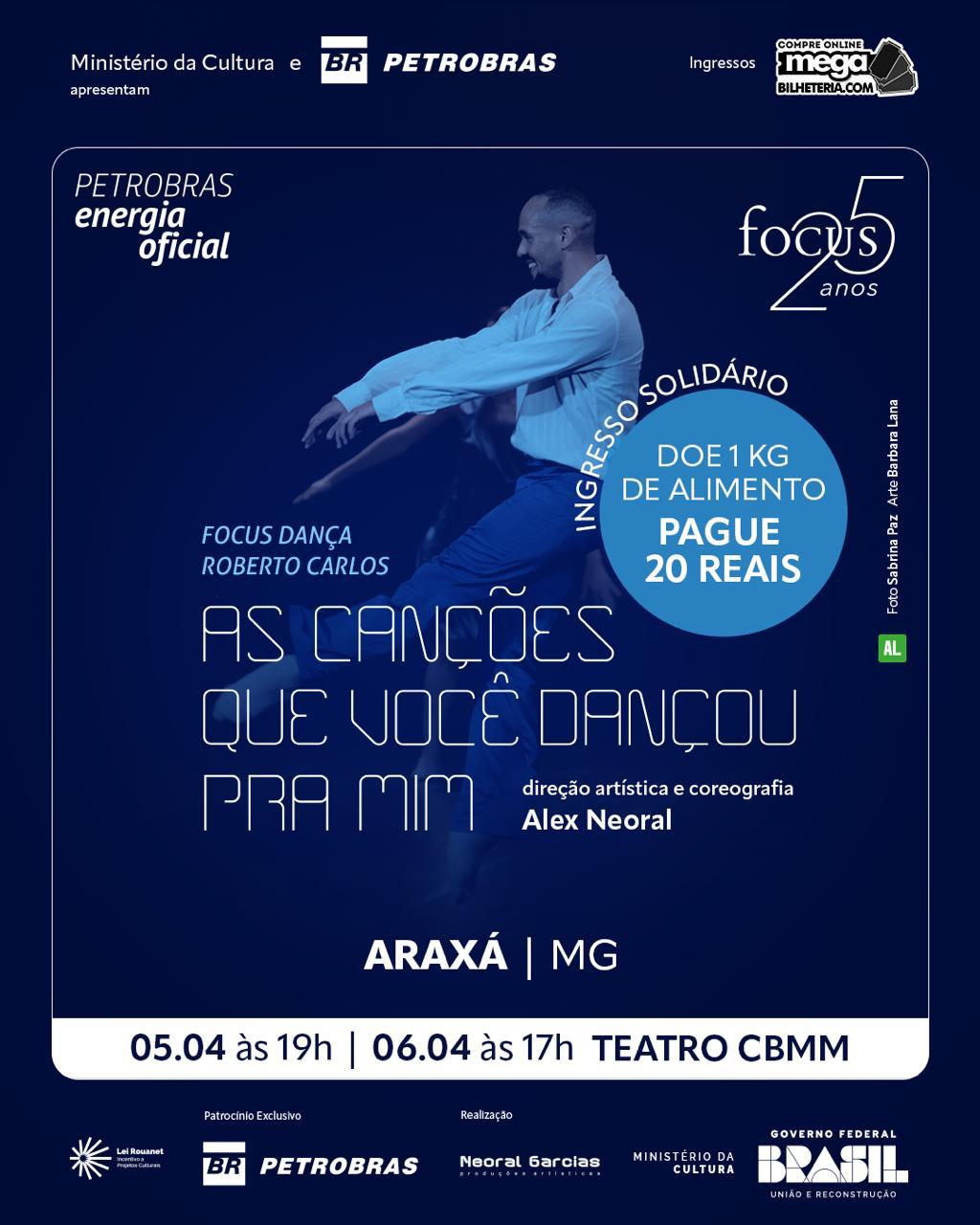 As Canções Que Você Dançou Pra Mim, nos dias 05 e 06 de abril, no Centro Cultural UNIARAXÁ -Teatro CBMM