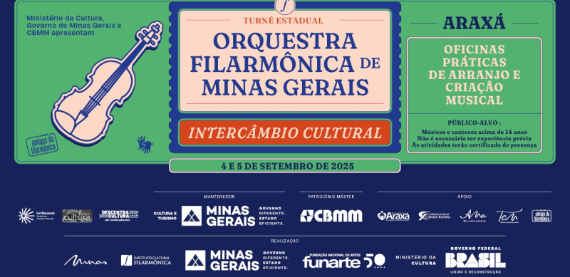 Intercâmbio Cultural da Filarmônica de Minas Gerais chega a Araxá com três dias de oficinas