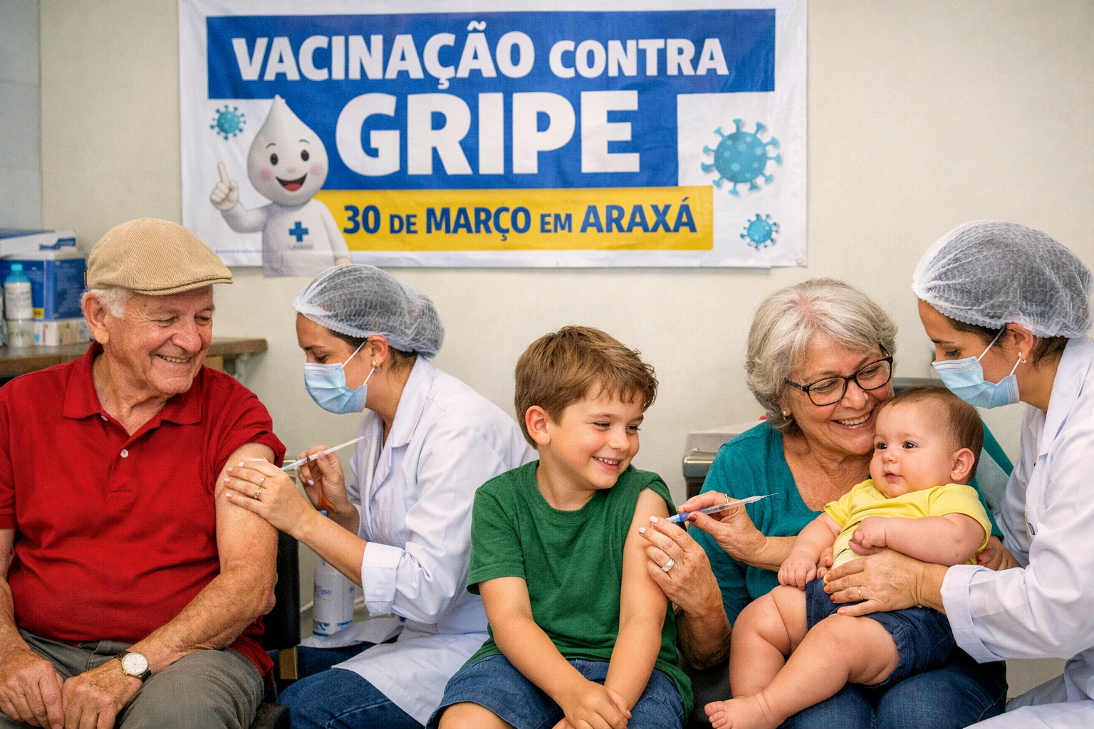 Vacina contra gripe influenza começa aplicação em Araxá no dia 30, para grupos prioritarios