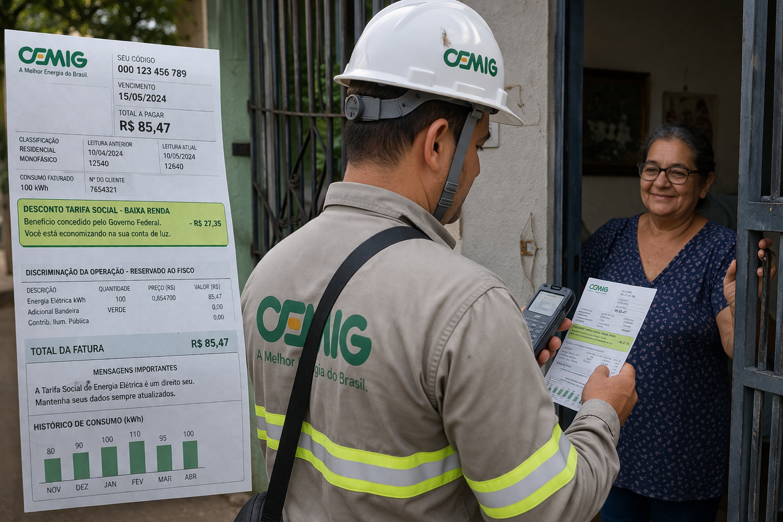 Cemig inicia ação para evitar que famílias de baixa renda percam desconto na conta de luz