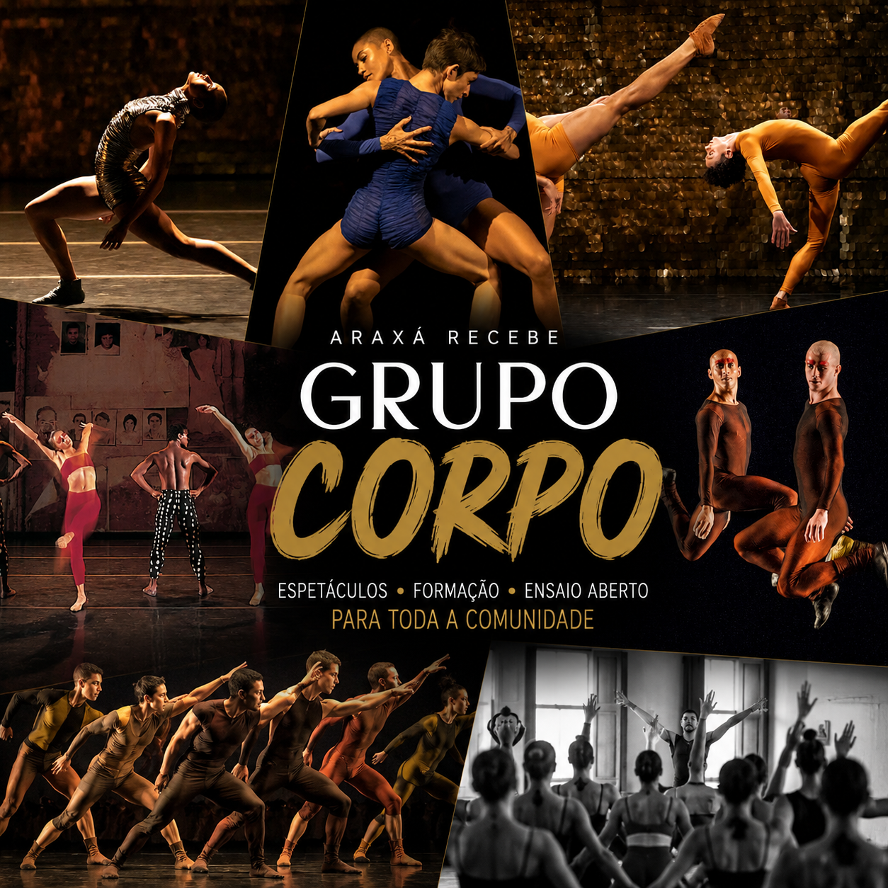 Grupo Corpo promove temporada cultural em Araxá com espetáculos e formação artística