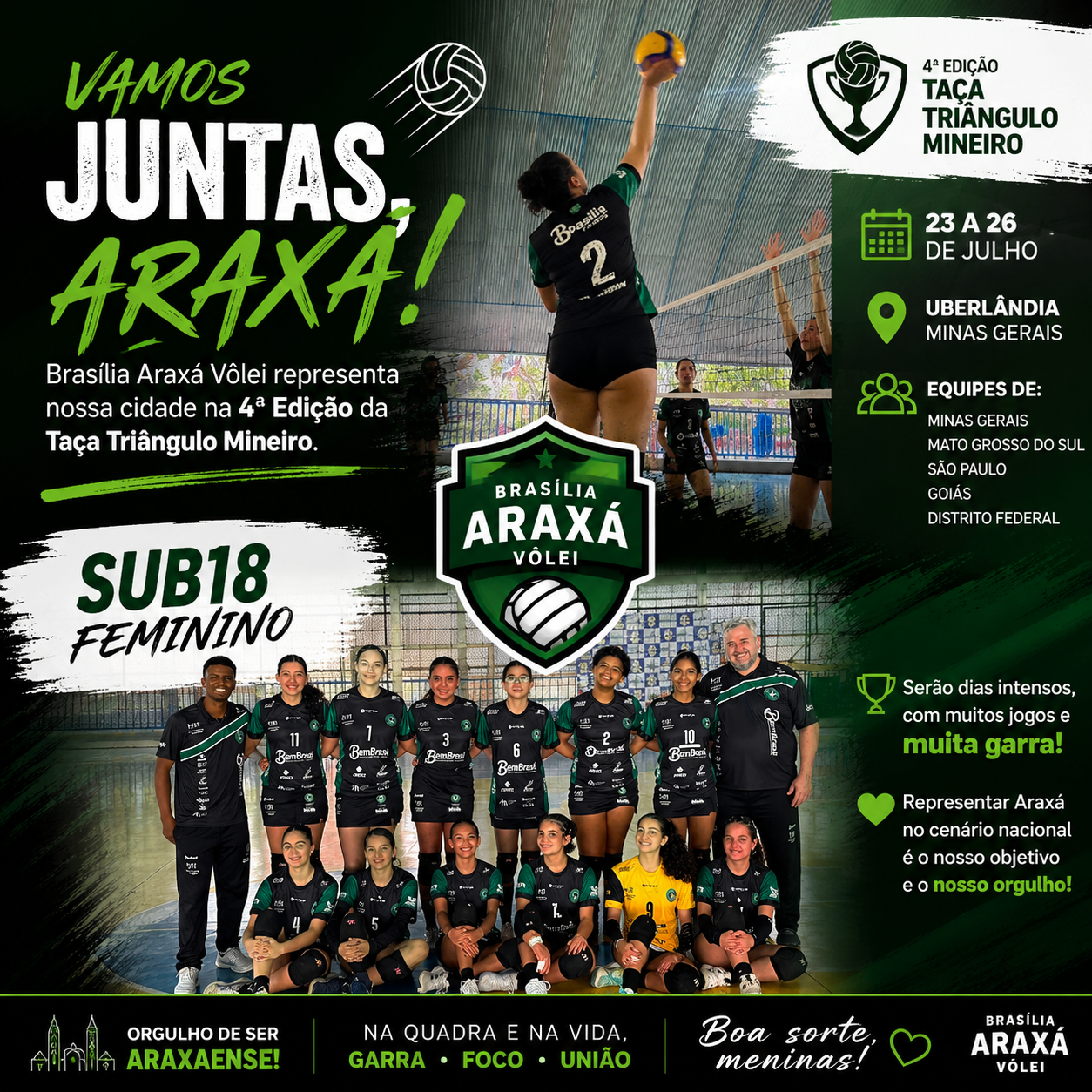 Brasília Araxá Vôlei representa Araxá na Taça Triângulo Mineiro
