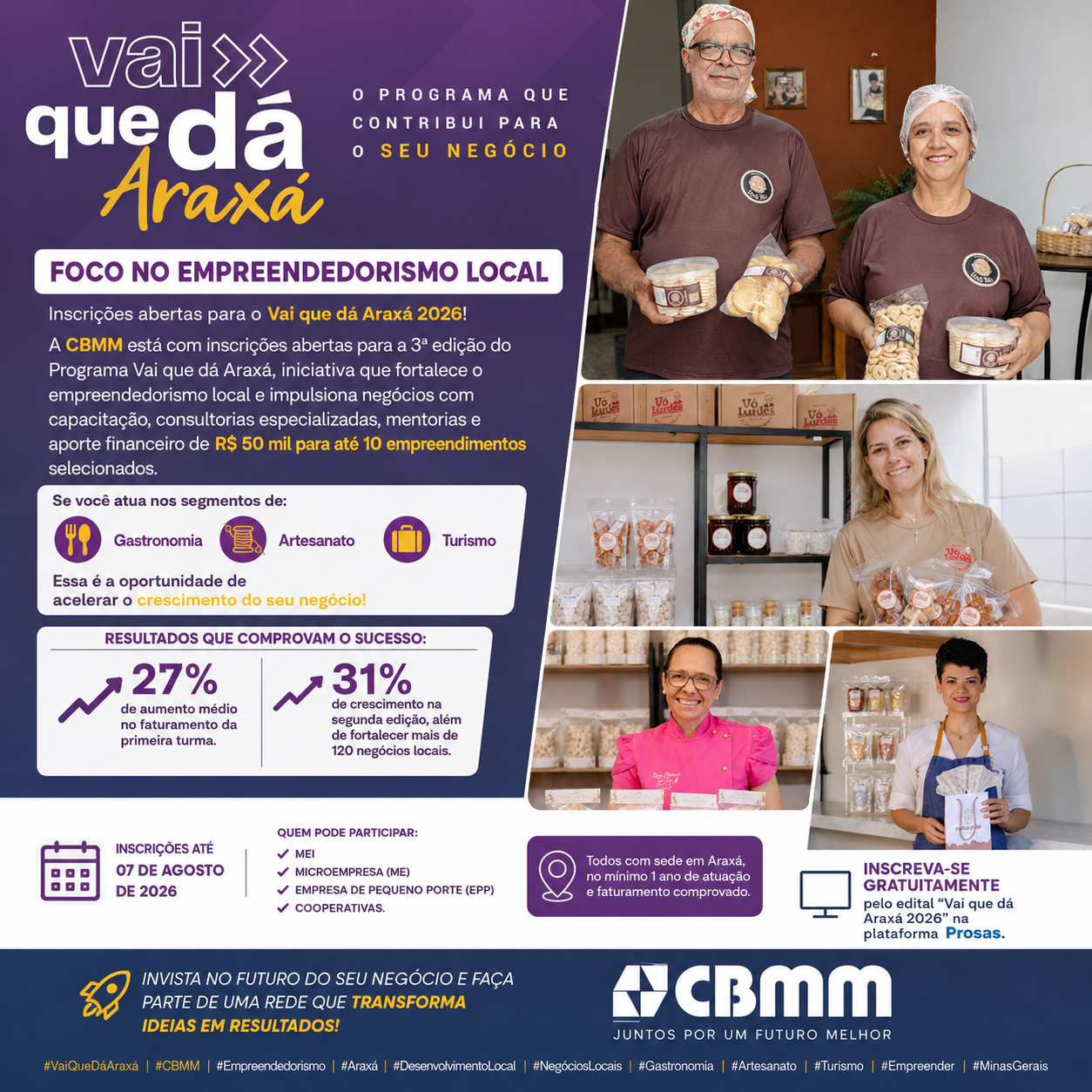 CBMM: Vai que dá Araxá 2026, foco no empreendedorismo de Araxá