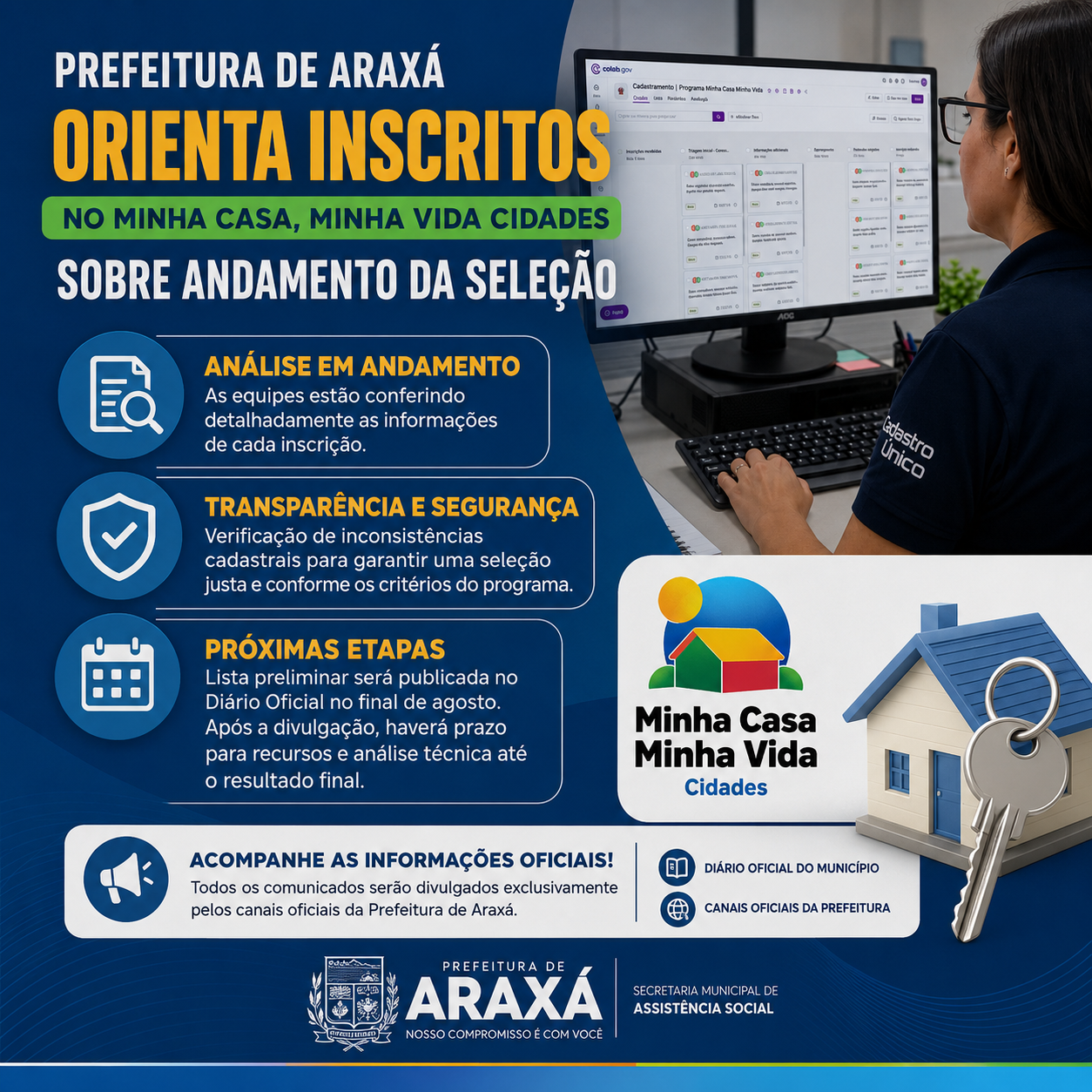 Prefeitura de Araxá  orienta inscritos no Minha Casa, Minha Vida Cidades sobre andamento da seleção