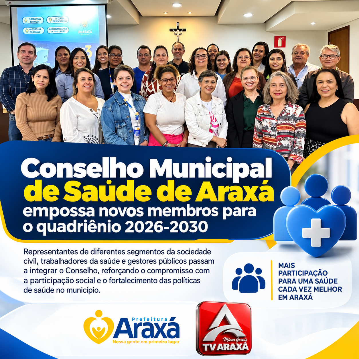 Conselho Municipal de Saúde empossa novos membros para o quadriênio 2026-2030